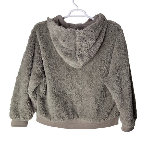 Varley Women's Small Dylan Jacket High Pile Teddy Fleece Full Zip Hood Taupe NWT - Picture 2 of 8